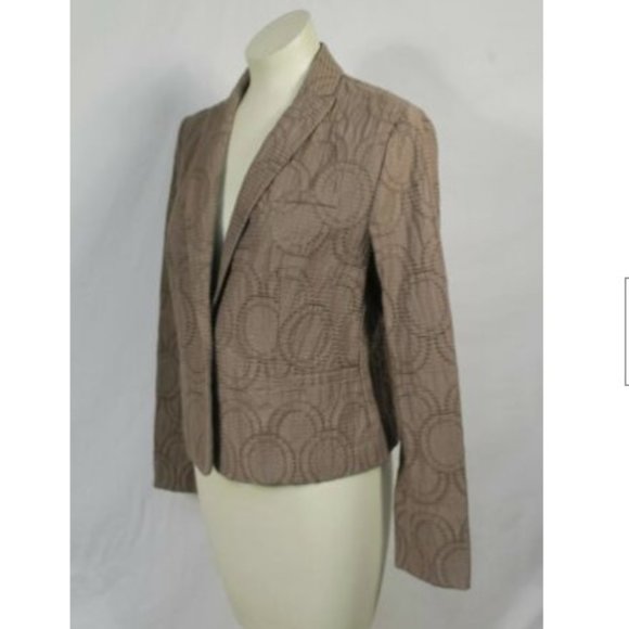 Simply Vera Light Brown Textured Blazer One Button - Picture 3 of 4